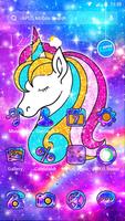 Galaxy Shiny Unicorn APUS Launcher theme ポスター