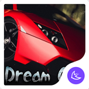 Rouge Vitesse de la voiture-APUS Launcher thème APK