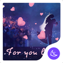 Purple Love Kiss theme & HD wallpapers APK