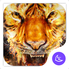 Flame Cool Tiger- APUS Launcher Free Theme ikona