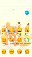 Yellow Kawaii Pikachu APUS theme & HD wallpapers syot layar 1