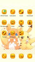 Yellow Kawaii Pikachu APUS theme & HD wallpapers syot layar 2