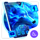 Blue Ice Wolf APUS Launcher theme APK