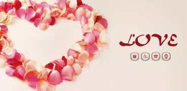 Red romantic love flower -APUS Launcher theme
