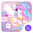 ”lovely rainbow unicorn-APUS Launcher theme