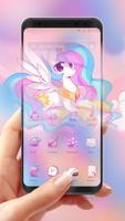 lovely rainbow unicorn-APUS Launcher theme poster