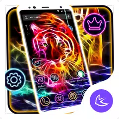 Neon Tiger APUS Launcher Theme APK download