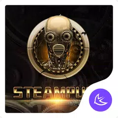 Скачать Golden SteamPunk - APUS Launcher  theme APK