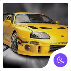 Yellow Sports Car Speed  free APUS Launcher theme APK 下載