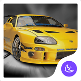 Yellow Sports Car Speed  free APUS Launcher theme иконка