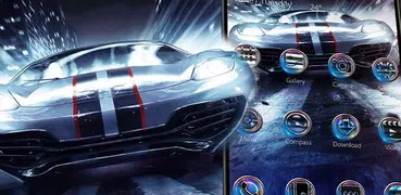 Blue Racing Speed Car - APUS launcher theme