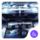Blue Racing Speed Car - APUS launcher theme icône
