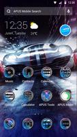 Blue Racing Speed Car - APUS launcher theme スクリーンショット 1