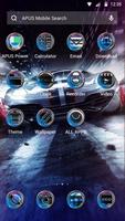 Blue Racing Speed Car - APUS launcher theme capture d'écran 2