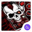 Red Evil Skull APUS Launcher Theme APK