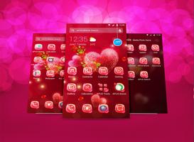 Red rose love-APUS launcher  free theme اسکرین شاٹ 1