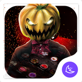 ikon Merah Menakutkan Labu Halloween tema🎃