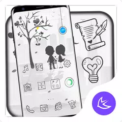 White & Black Love APUS Launch APK Herunterladen