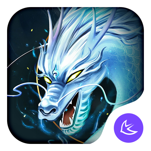 Divine Cool White Dragon-APUS Launcher theme