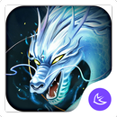 Divine Cool White Dragon-APUS Launcher theme APK