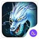 Göttliche Cool White Dragon-APUS Launcher theme APK