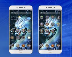 Divine Cool White Dragon-APUS Launcher theme Ekran Görüntüsü 1