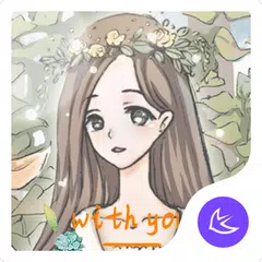 Cute Girl Kawaii Reh - APUS Launcher Theme APK Herunterladen