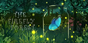 Green glitter firefly forest A