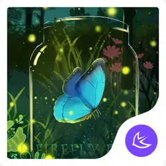 Green glitter firefly forest A APK Herunterladen