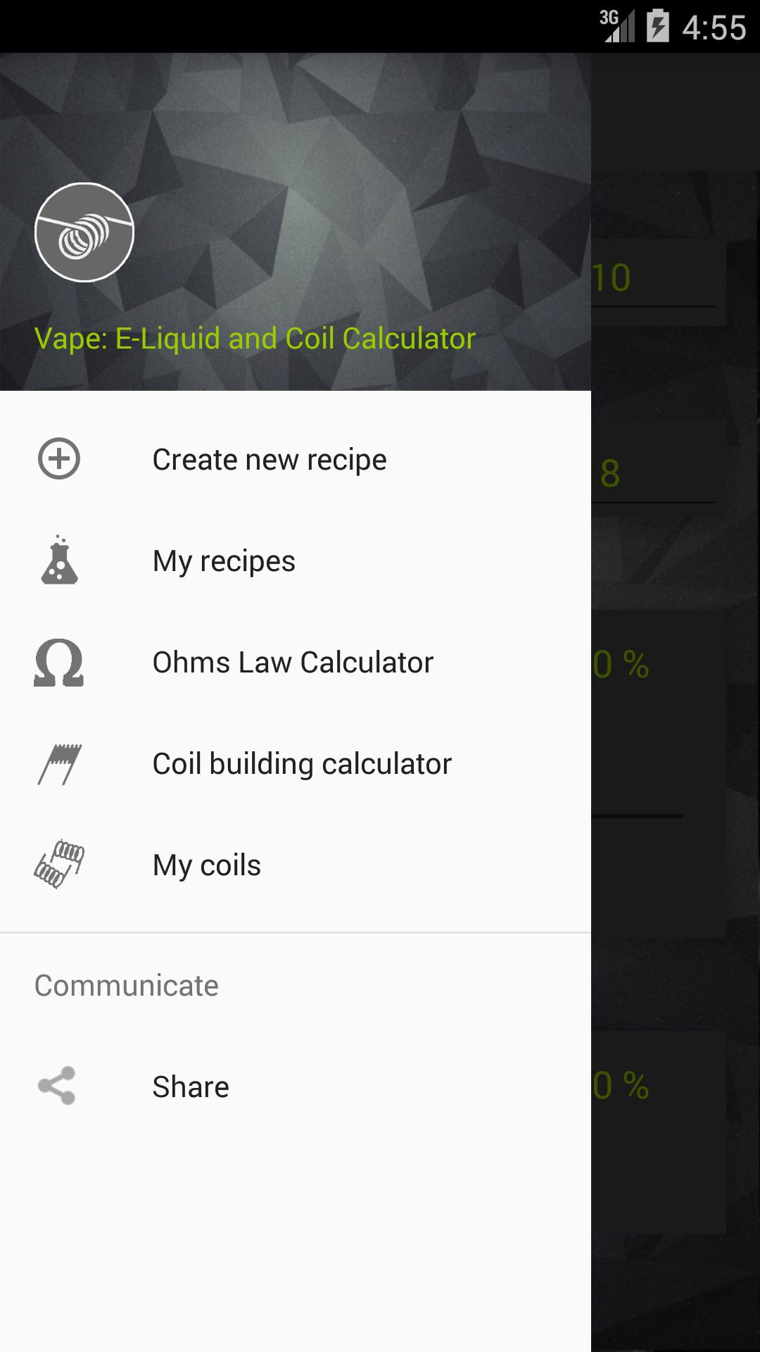 Vape E Liquid Und Coil Rechner Fur Android Apk Herunterladen