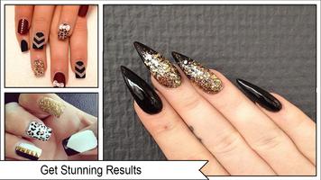 Cooles Schwarzes und Goldnageldesign Screenshot 3