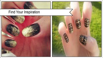 Cool Black and Gold Nail Design poster