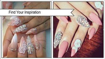 3D Acrylic Roses Stiletto Nails-poster