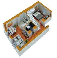 3D Kleine Haus Design Plakat