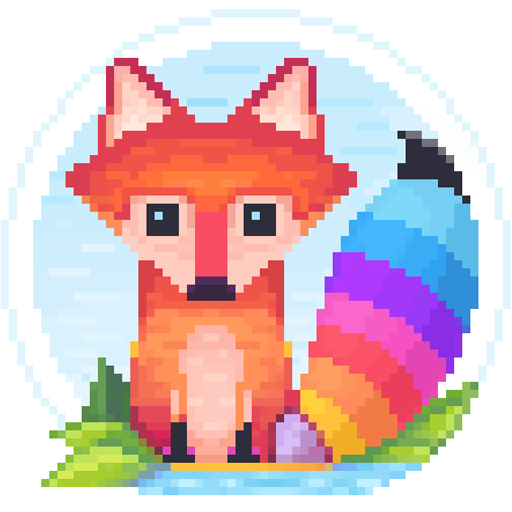 Pixel Fox - Libro de colorear de Color por Número