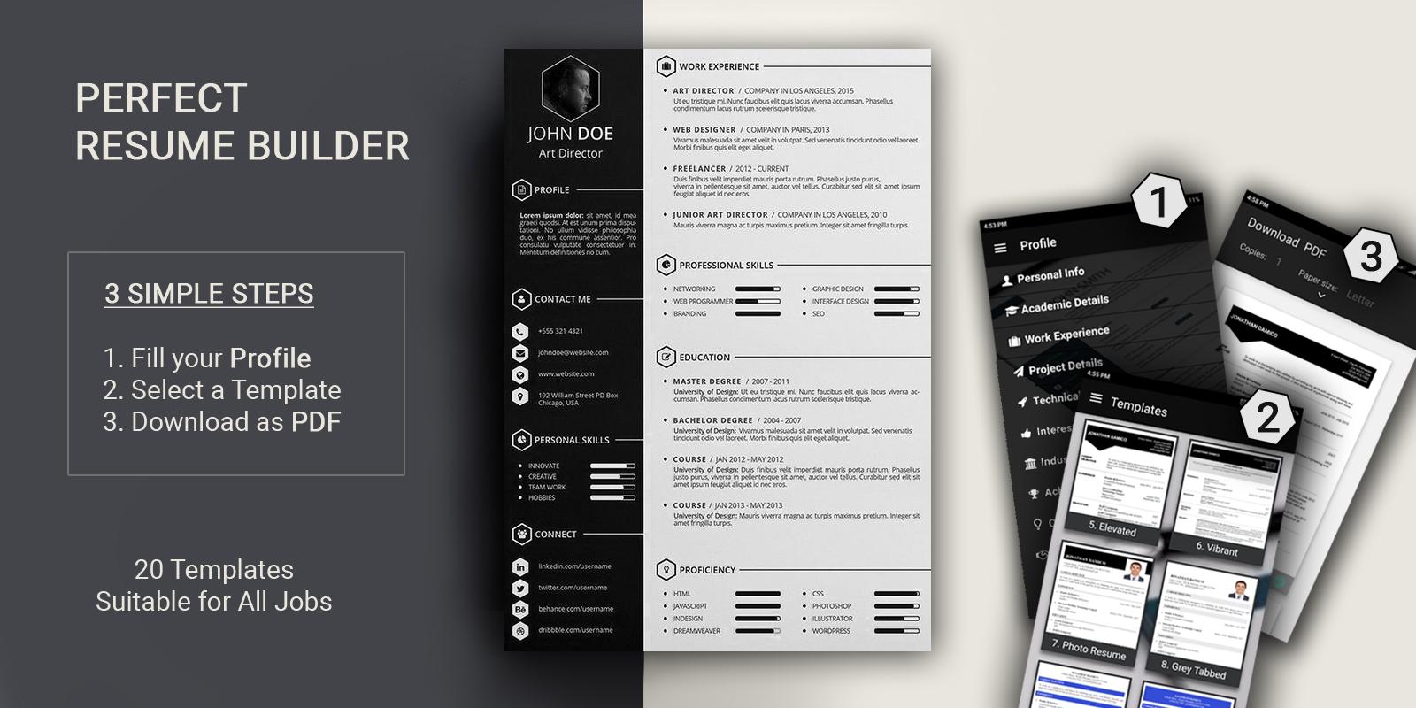 android 用の free resume builder cv maker templates pdf formats apk