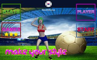 Asian Girl Sport Soccer Game-poster