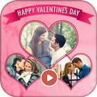 Valentine Love Photo Video Maker with Music أيقونة