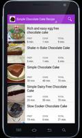 Simple Chocolate Cake Recipe capture d'écran 1