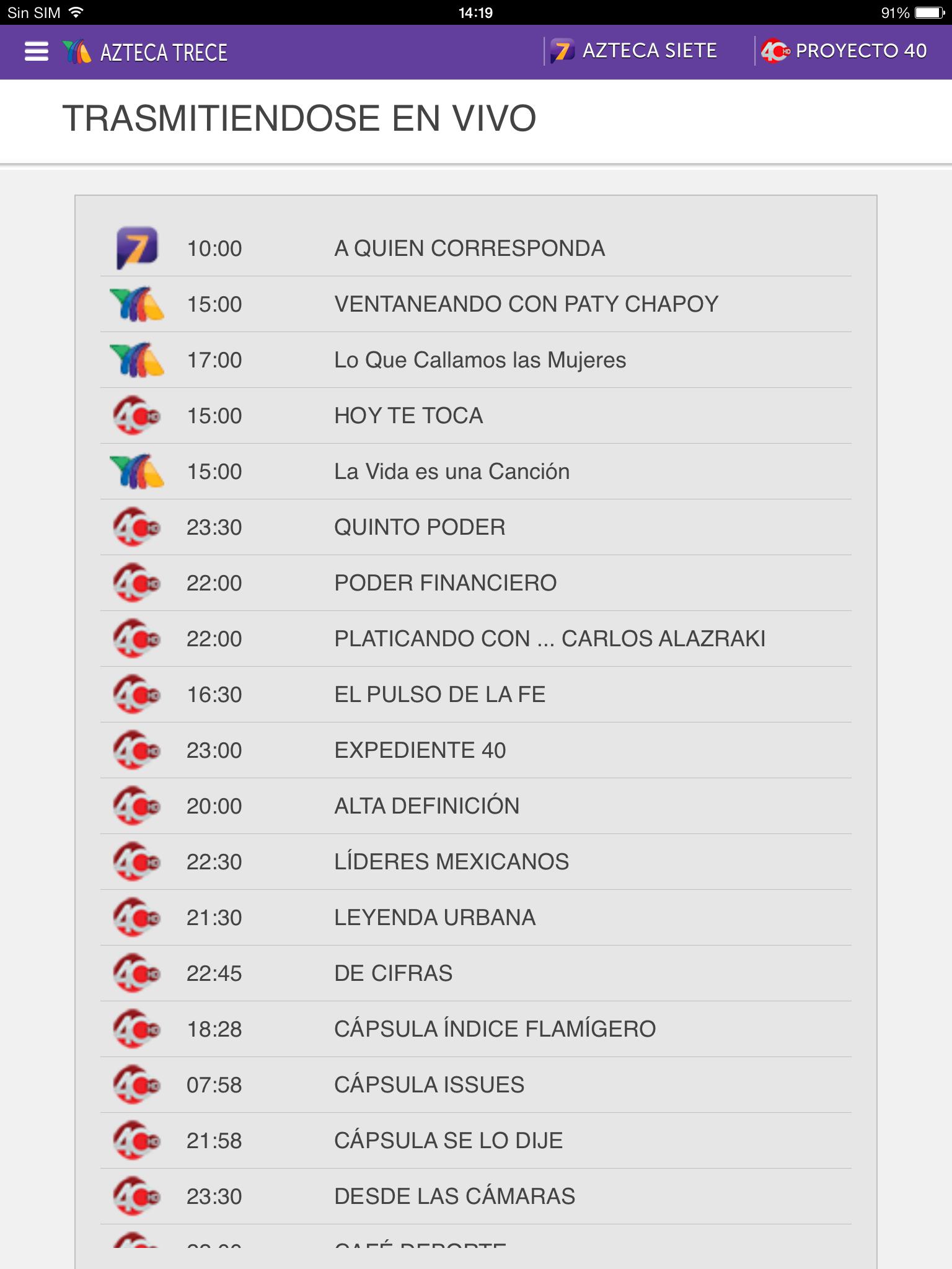 Azteca Carta De Programacion For Android Apk Download