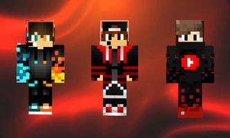 Skins Youtubers for Minecraft PE Affiche