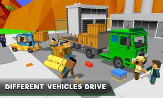 Uphill Blocky Truck Simulator 2018 ảnh chụp màn hình 3