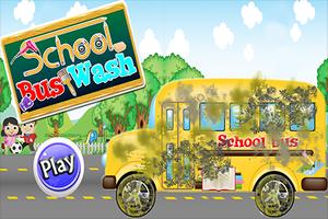 School Bus Wash Salon Affiche