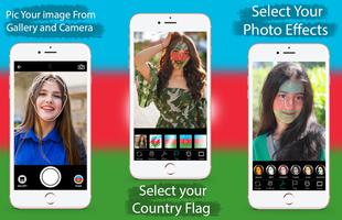 Azerbaijan Flag Face Paint poster