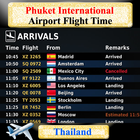 Phuket Airport Flight Time Zeichen