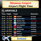 Shannon Airport  Flight Time icône