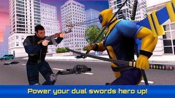 Dual Swords Superhero Crime City Defender Sim syot layar 2