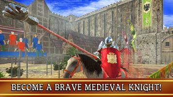 Medieval Knight Fighting Horse Ride 3D Affiche