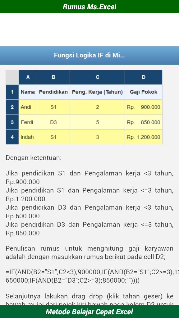 Rumus Excel Lengkap for Android - APK Download