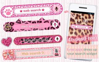 Kawaii Widget Pink Leopard Affiche